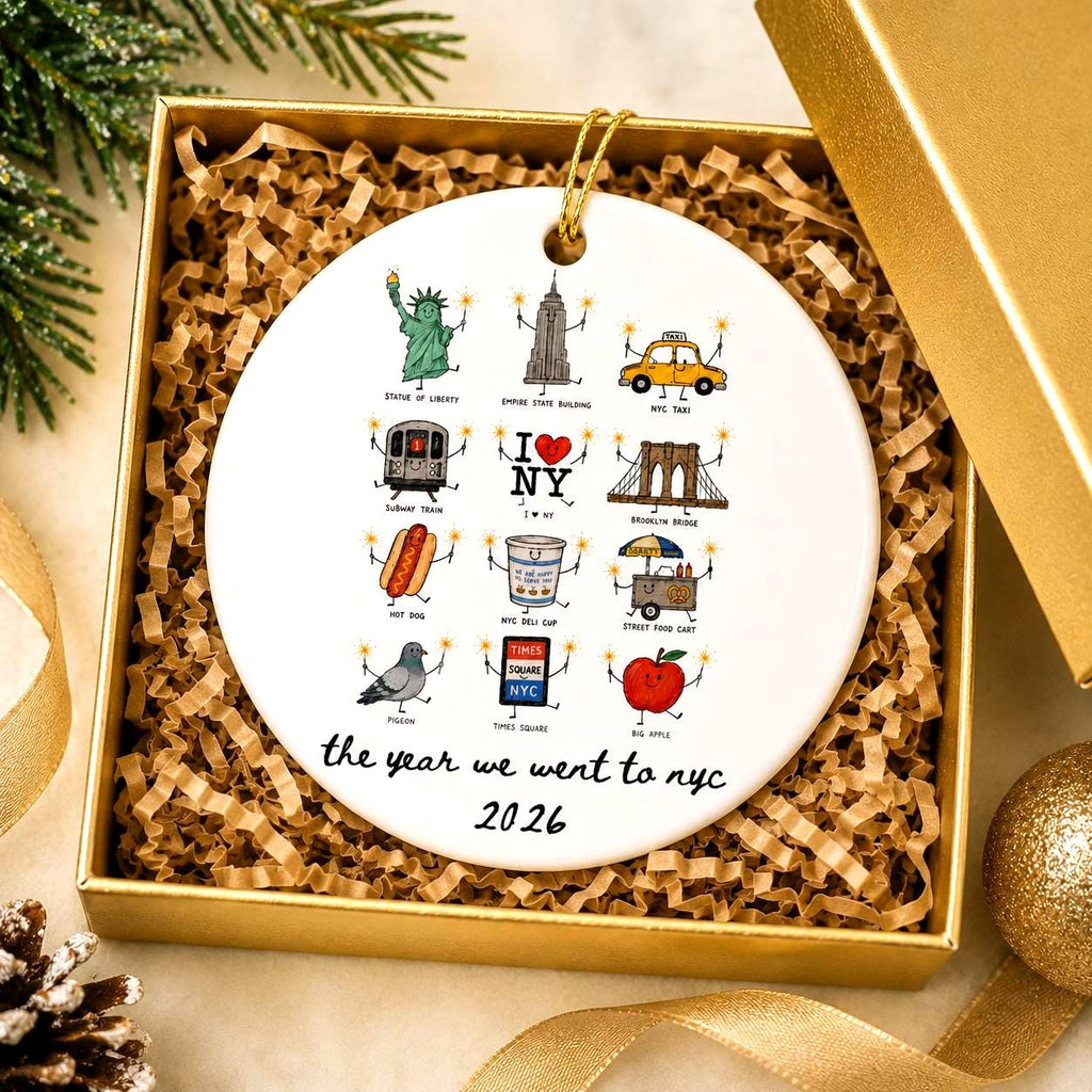 Personalized NYC Trip Ceramic Ornament – Single-Sided Etsy photo 1