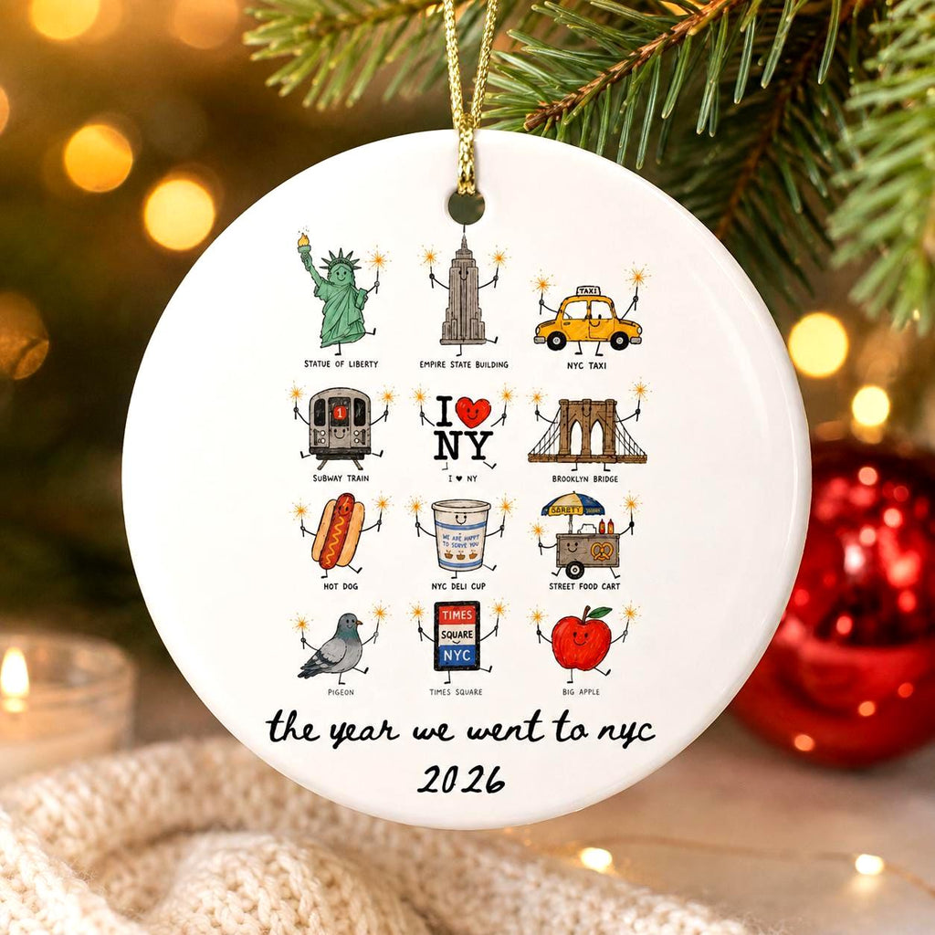 Personalized NYC Trip Ceramic Ornament – Single-Sided Etsy photo 2