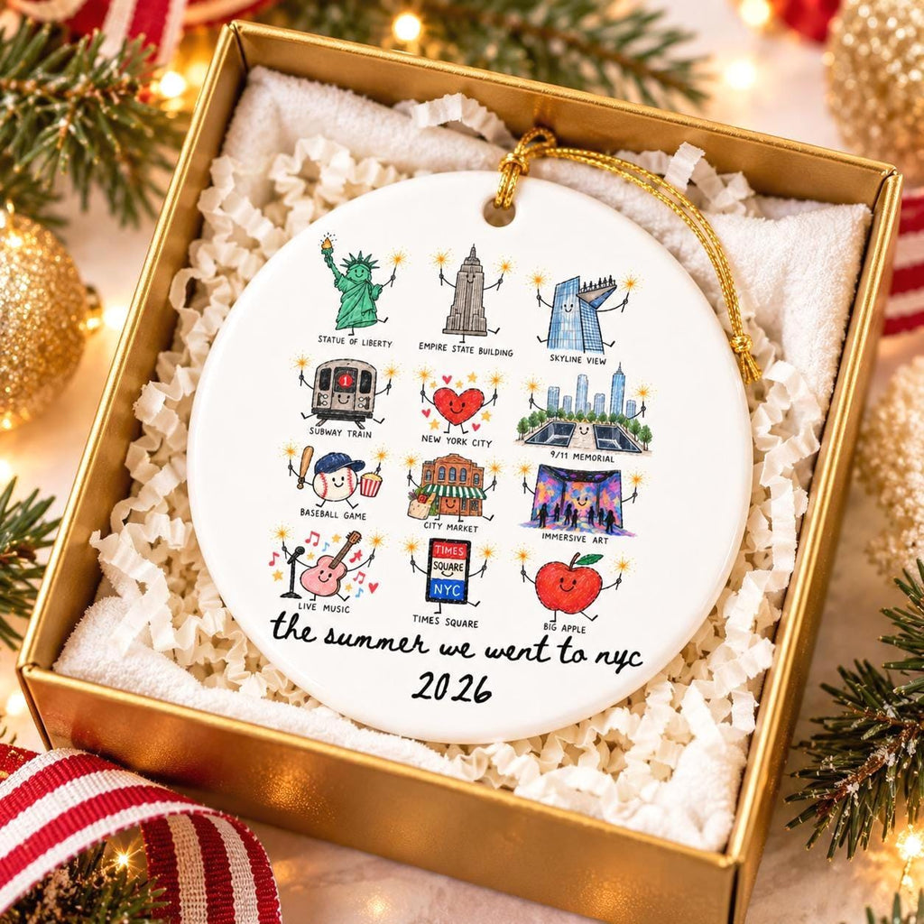Personalized NYC Trip Ceramic Ornament – Double-Sided Etsy photo 2