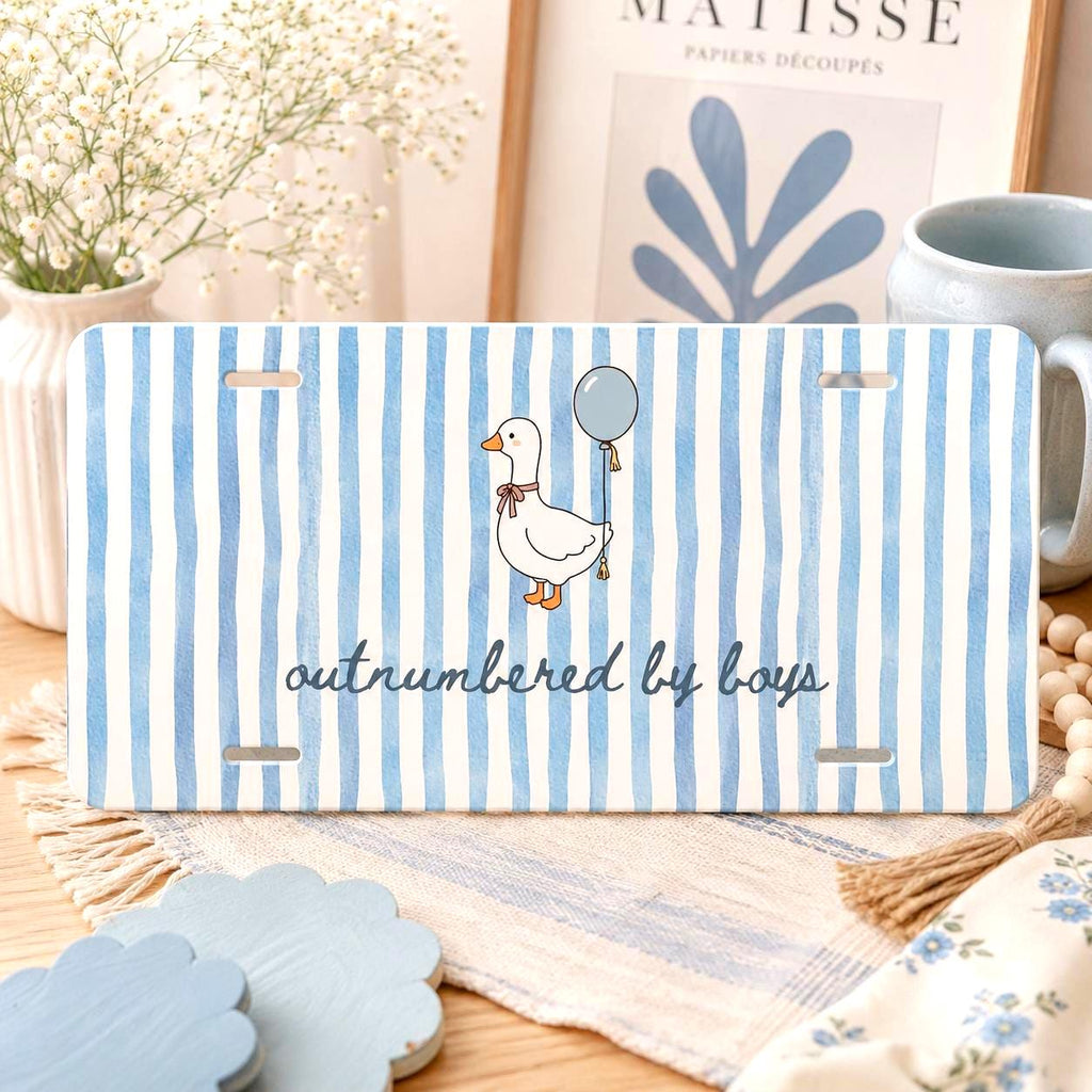 Personalized Outnumbered by Boys Goose Vanity Plate Etsy photo 1
