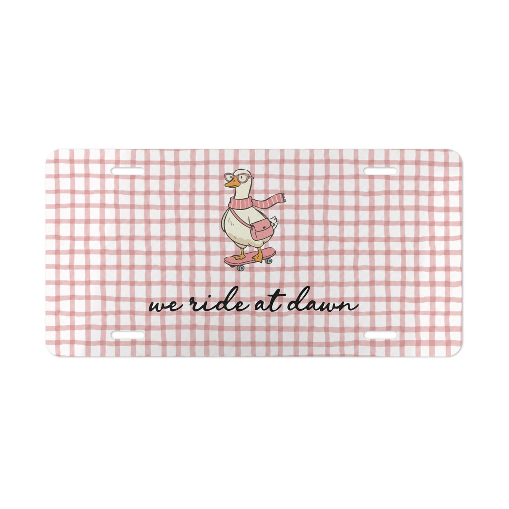 Personalized Pink Gingham Goose Vanity Plate Etsy photo 3