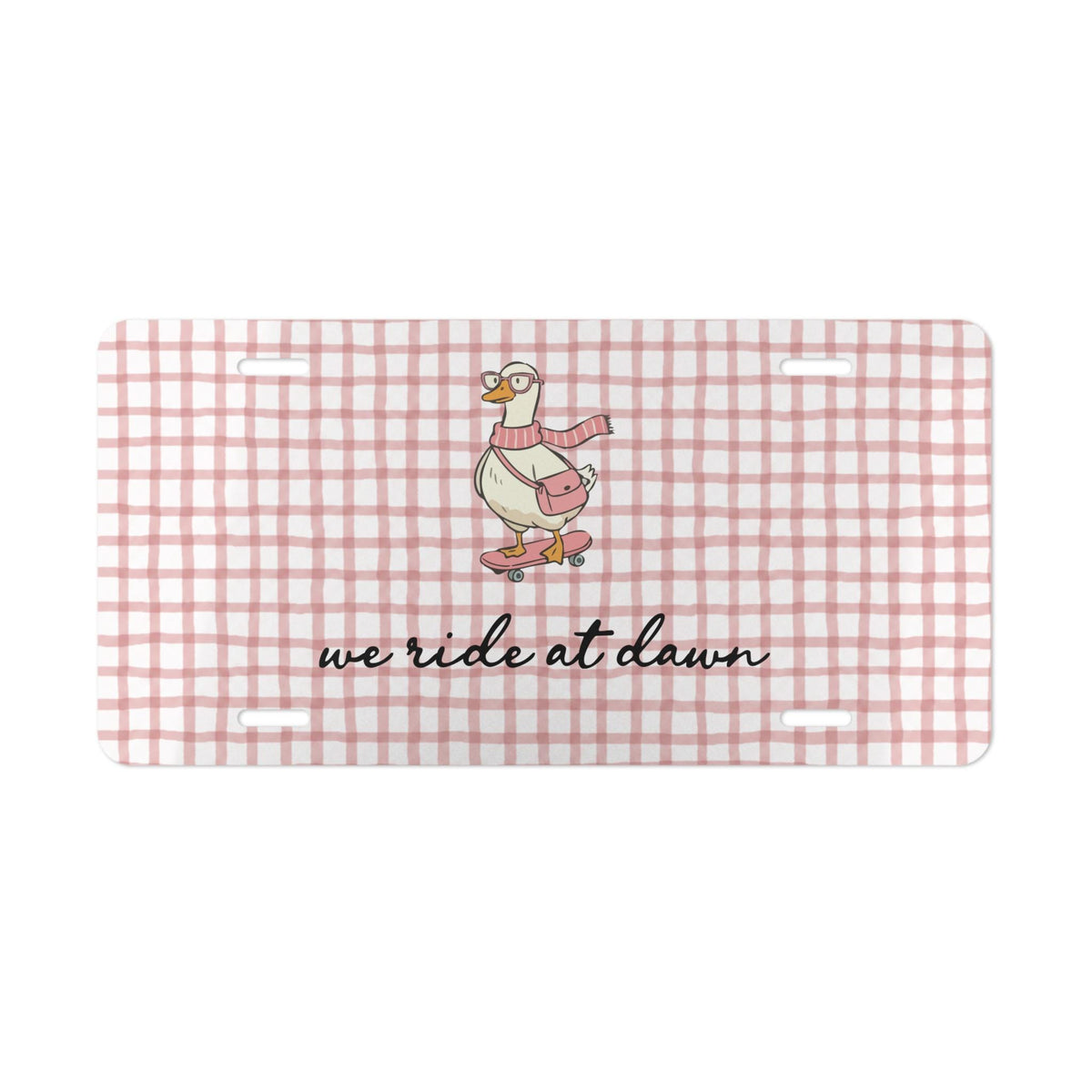 Personalized Pink Gingham Goose Vanity Plate Etsy photo 3