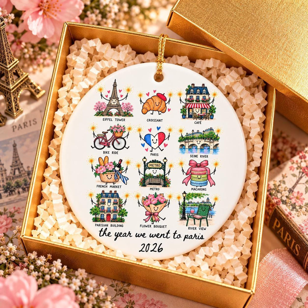 Personalized Paris Trip Ceramic Ornament Etsy photo 1
