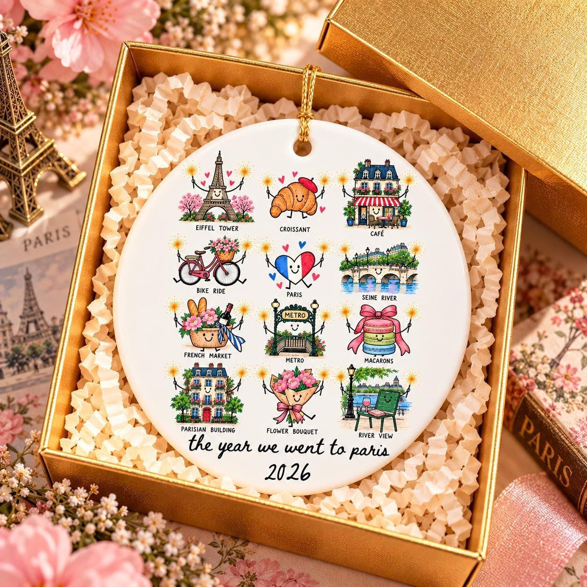 Personalized Paris Trip Ceramic Ornament Etsy photo 1