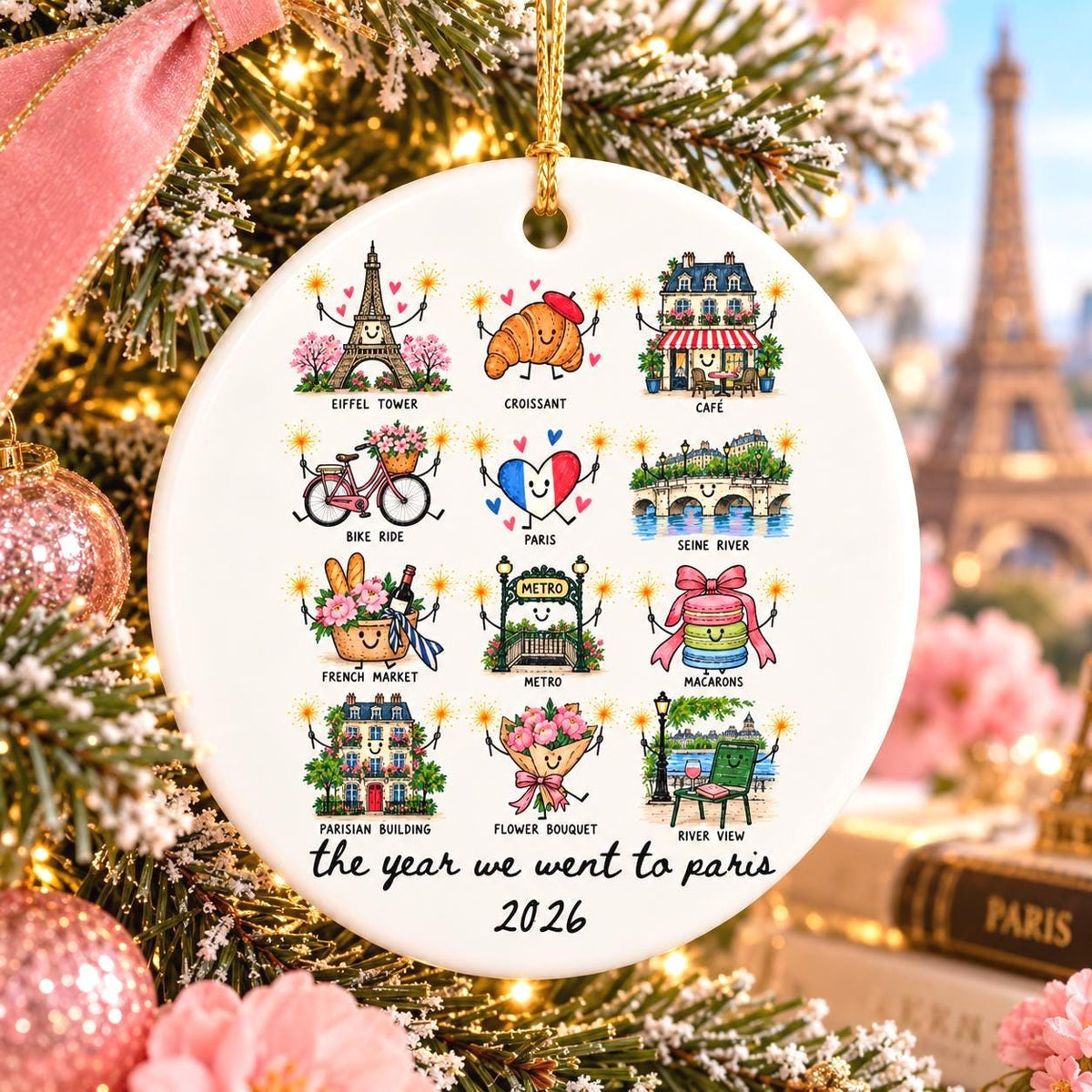 Personalized Paris Trip Ceramic Ornament Etsy photo 2
