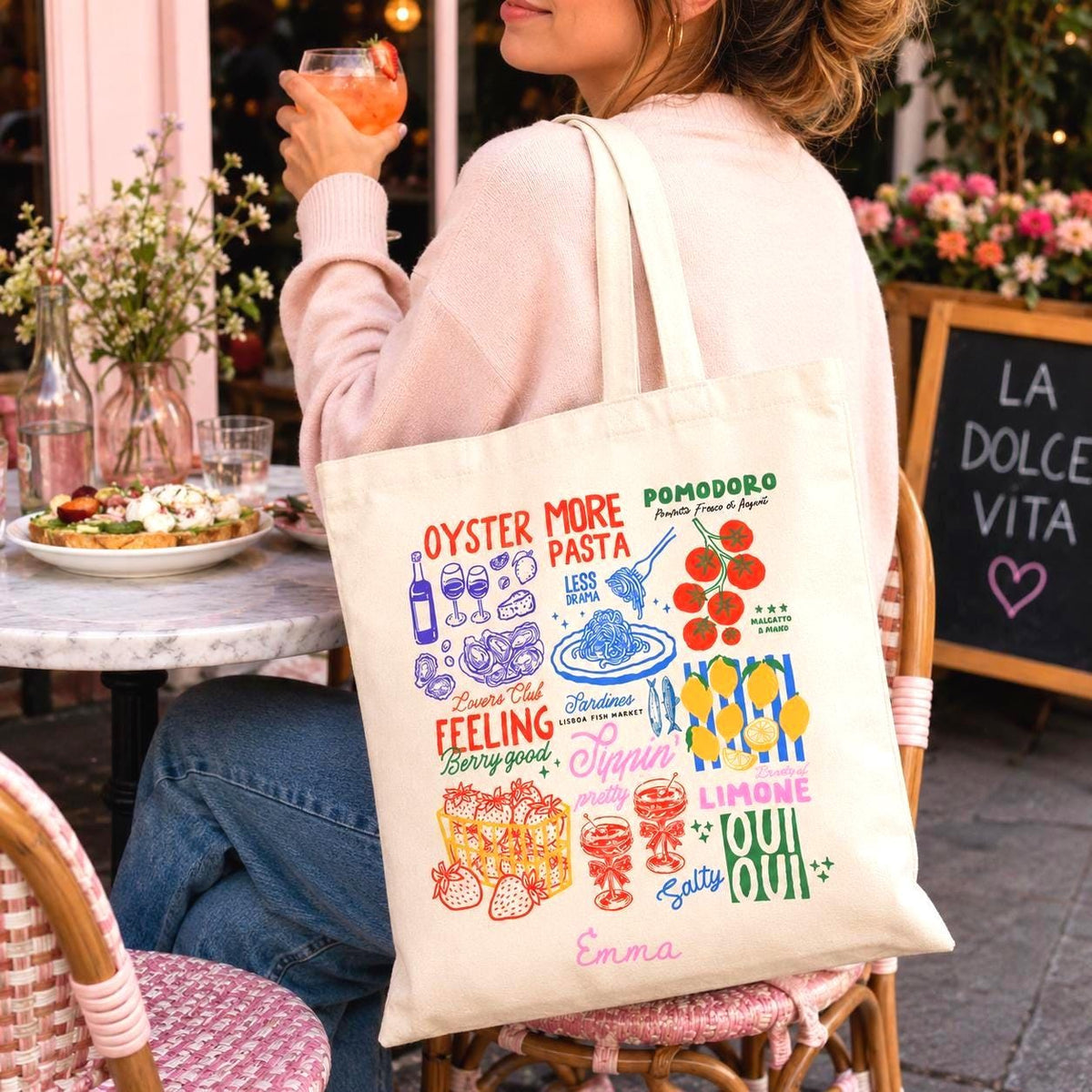 Personalized Oyster & Tomato Tote Bag Etsy photo 3