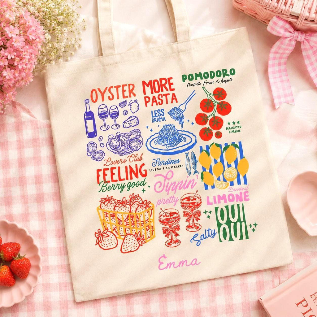 Personalized Oyster & Tomato Tote Bag Etsy photo 4