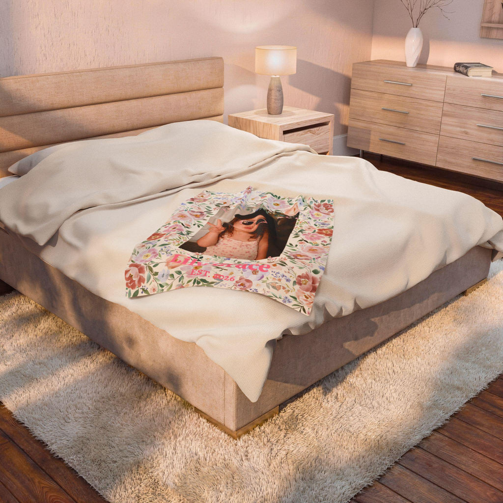 Personalized Photo Velveteen Plush Blanket Etsy photo 4