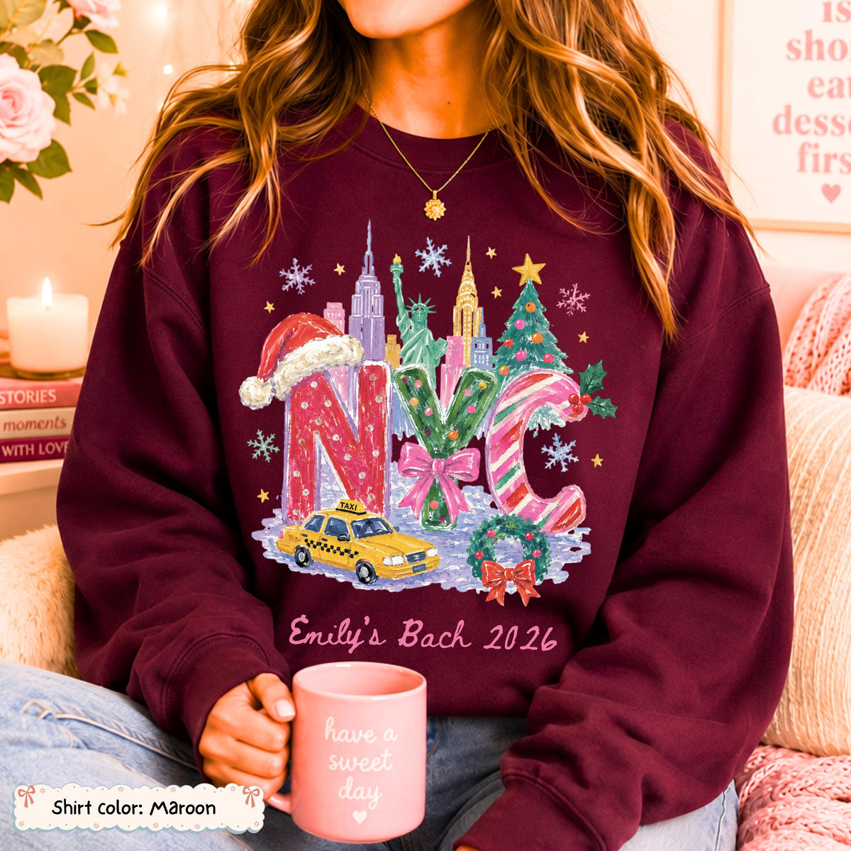 Personalized NYC Skyline Christmas Sweatshirt Etsy photo 1