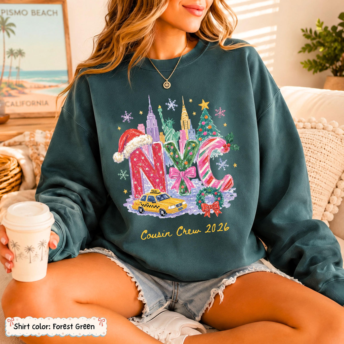 Personalized NYC Skyline Christmas Sweatshirt Etsy photo 2