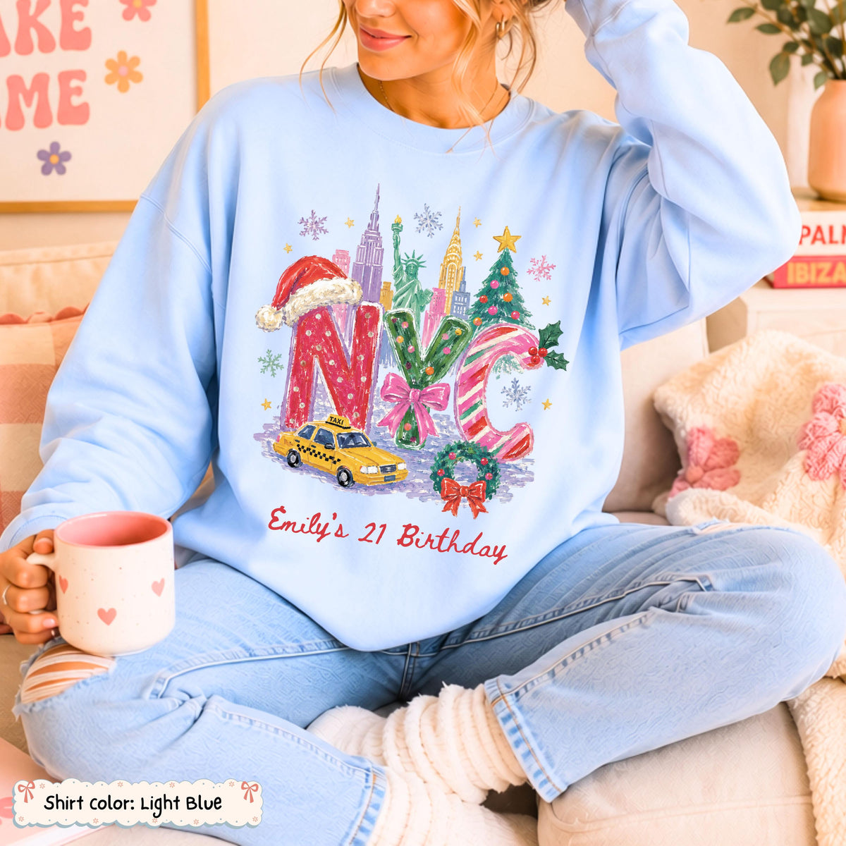 Personalized NYC Skyline Christmas Sweatshirt Etsy photo 3
