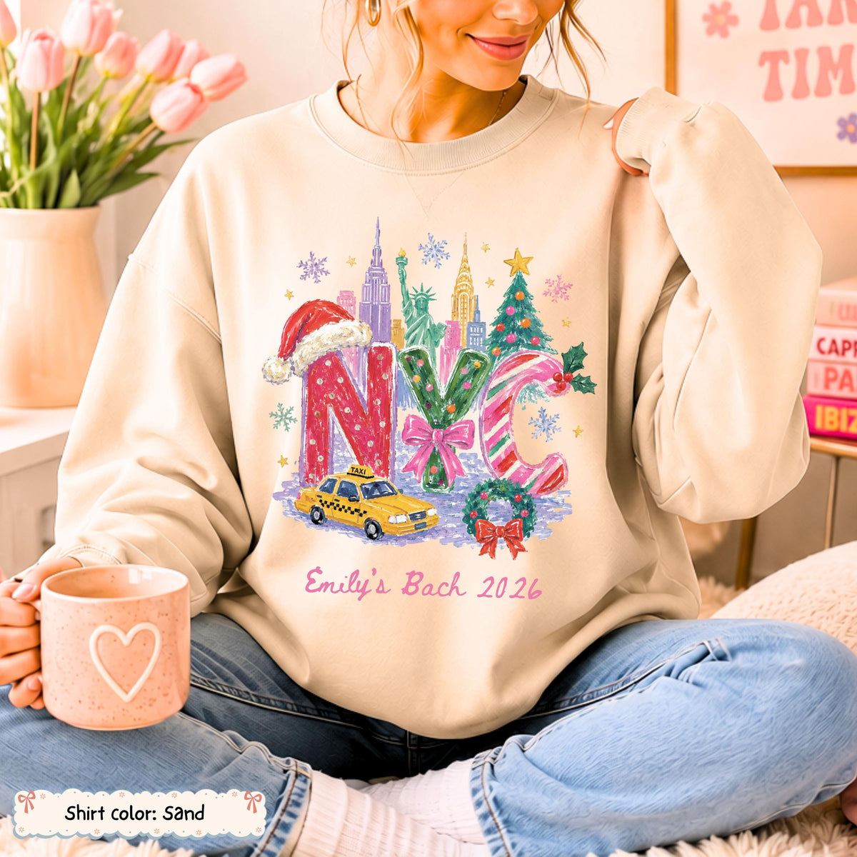 Personalized NYC Skyline Christmas Sweatshirt Etsy photo 4