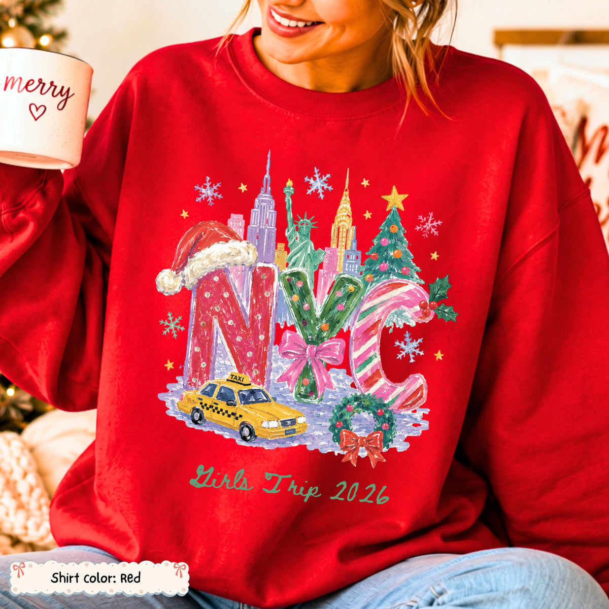 Personalized NYC Skyline Christmas Sweatshirt Etsy photo 7