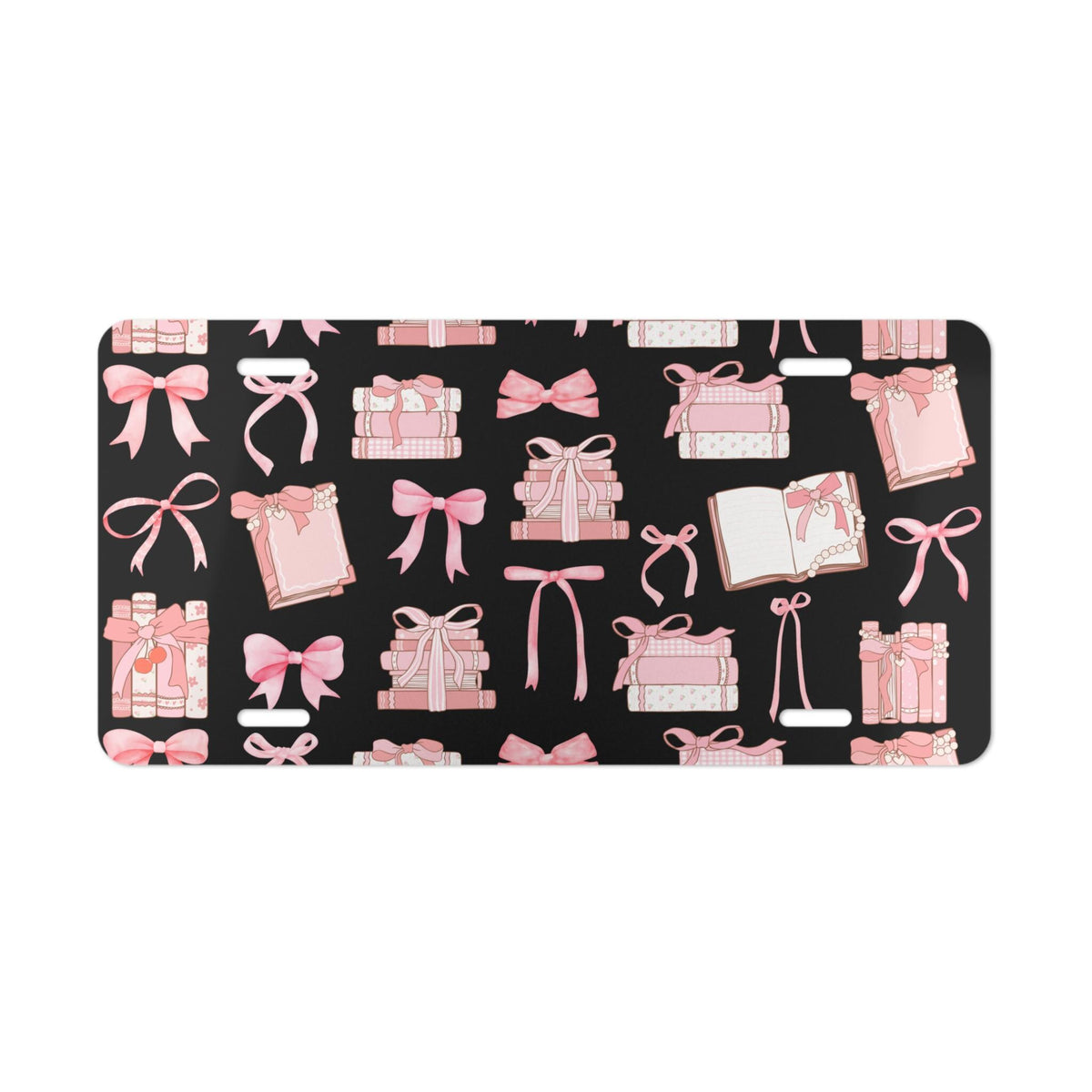 Pink Bow Book Vanity Plate - Black Etsy photo 3