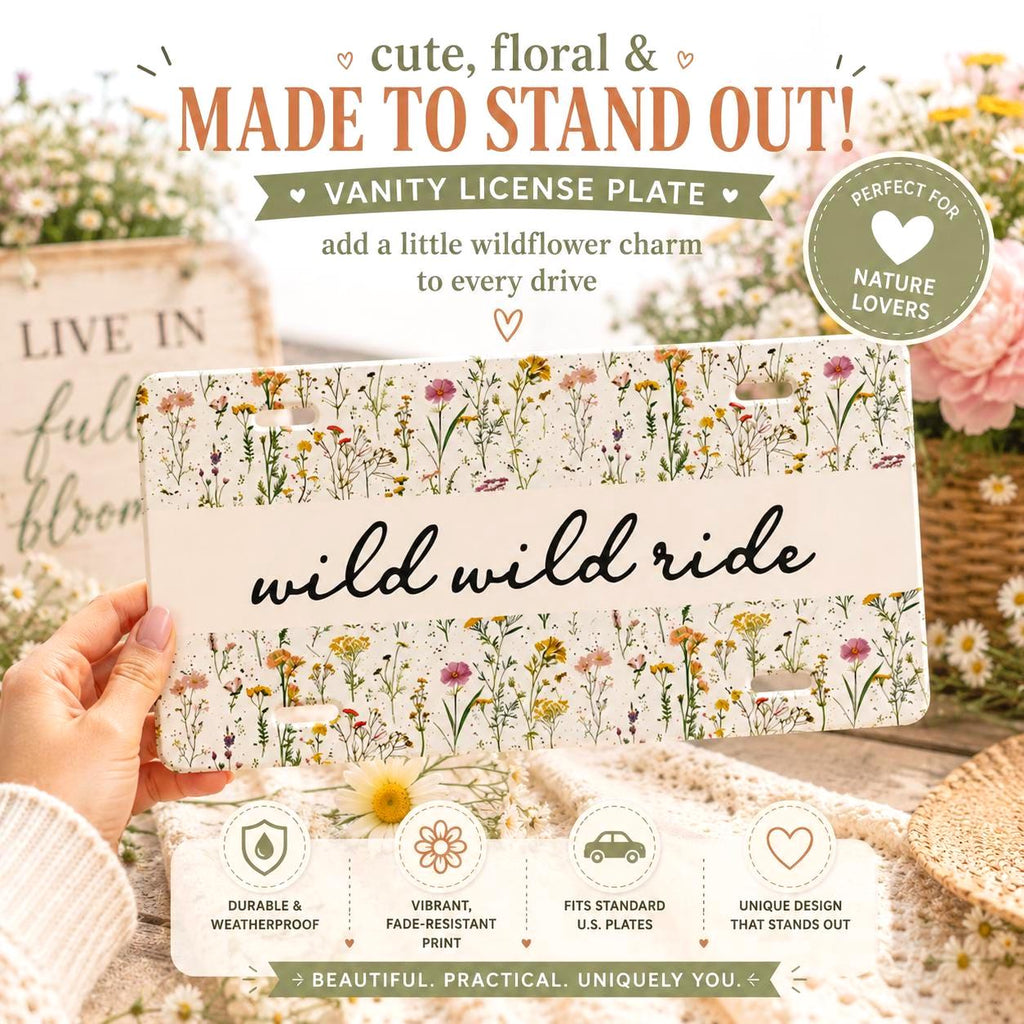 Personalized Wildflower Vanity Plate Etsy photo 2