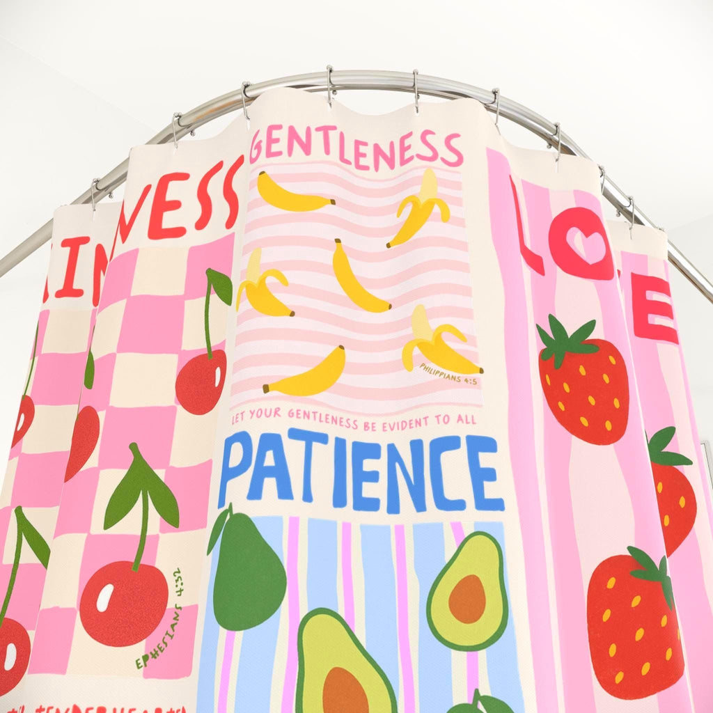 Positive Fruit Shower Curtain Etsy photo 2