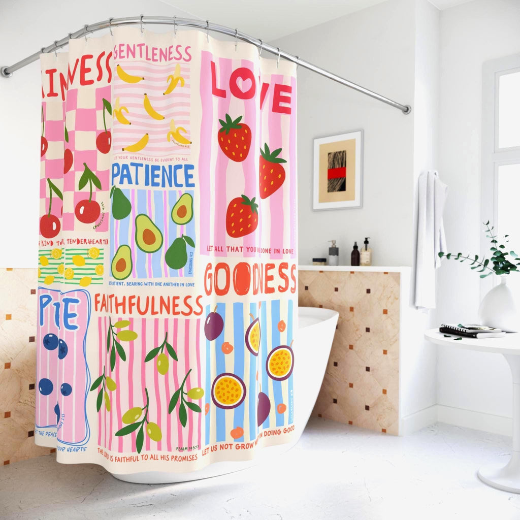 Positive Fruit Shower Curtain Etsy photo 3