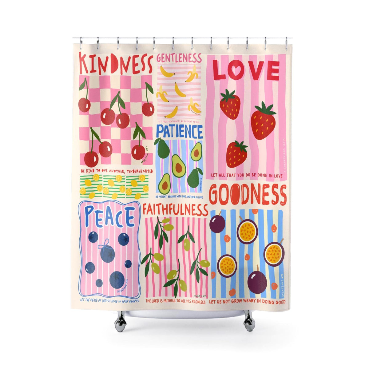 Positive Fruit Shower Curtain Etsy photo 5