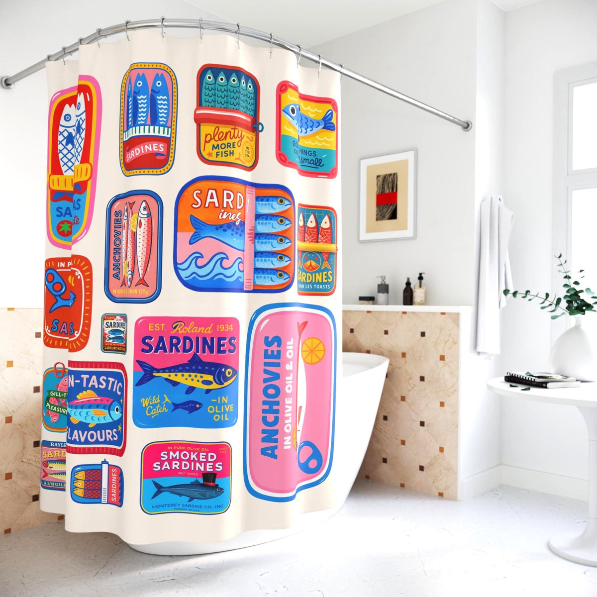 Sardine Shower Curtain Etsy photo 2
