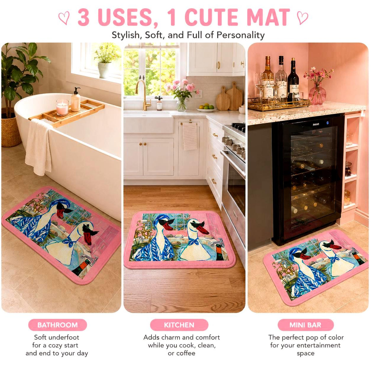 Pink Goose Bath Mat Etsy photo 2