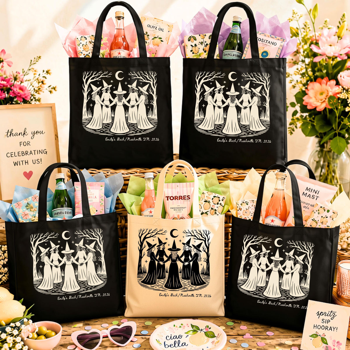 Personalized Witch Girls Trip Tote Bag Etsy photo 1