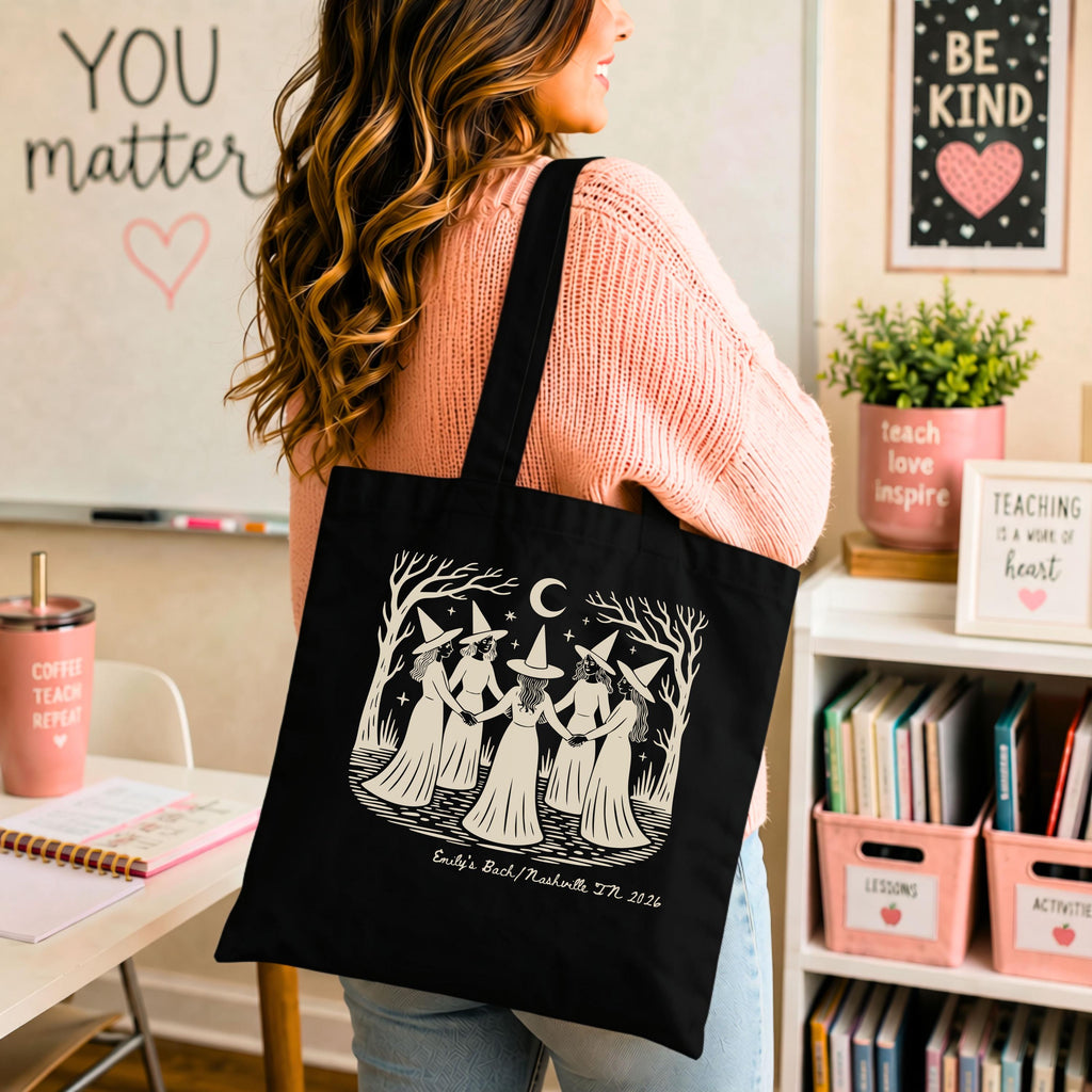 Personalized Witch Girls Trip Tote Bag Etsy photo 3