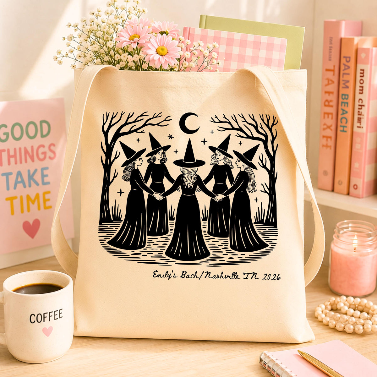 Personalized Witch Girls Trip Tote Bag Etsy photo 4
