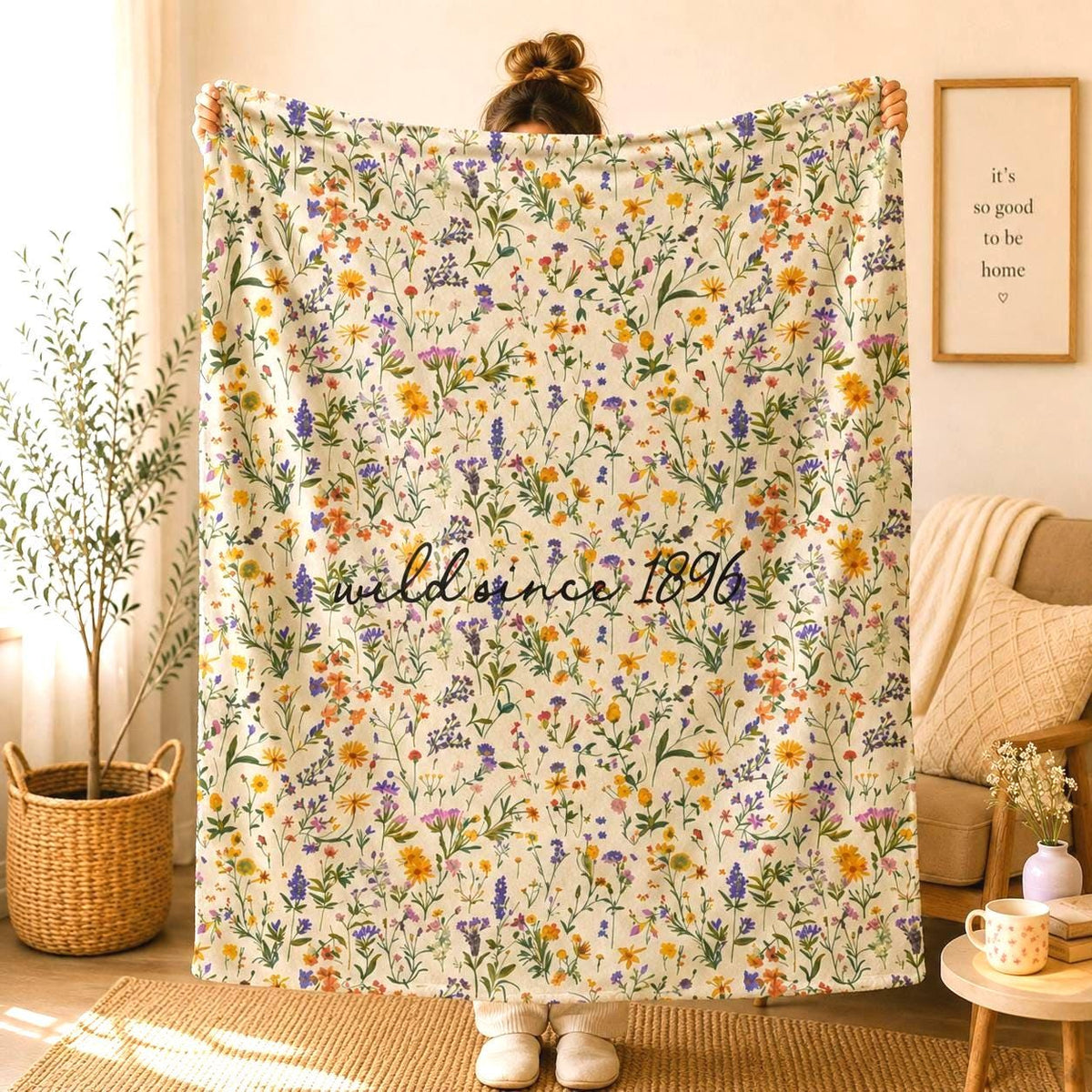 Personalized Wildflower Sherpa Blanket Etsy photo 2