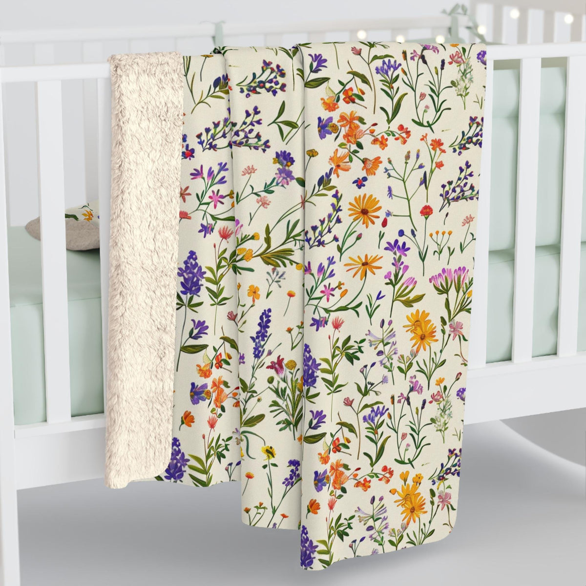 Personalized Wildflower Sherpa Blanket Etsy photo 3