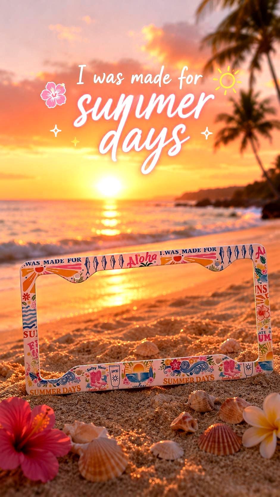 Summer Coastal License Plate Frame Etsy photo 3