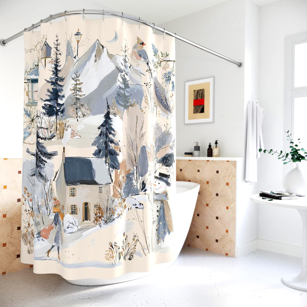 Winter Countryside Shower Curtain Etsy photo 1