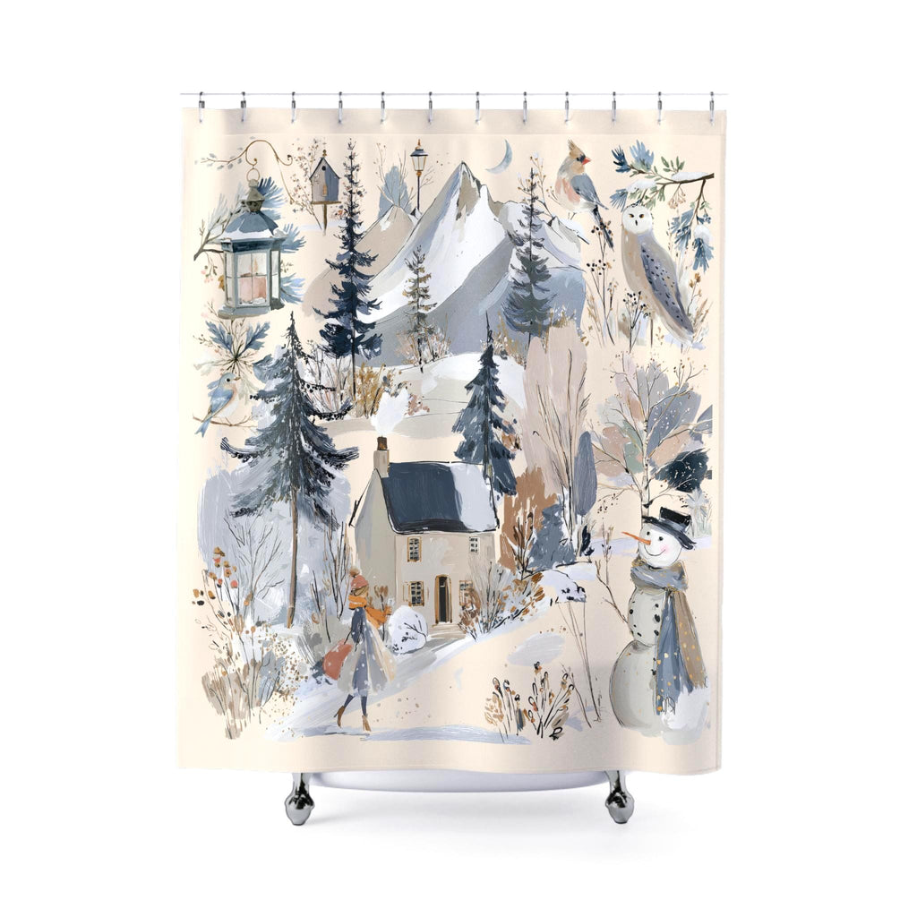 Winter Countryside Shower Curtain Etsy photo 3