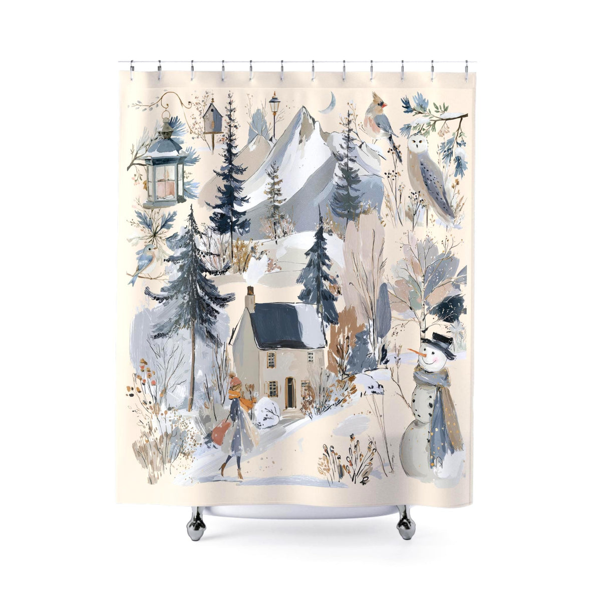 Winter Countryside Shower Curtain Etsy photo 3