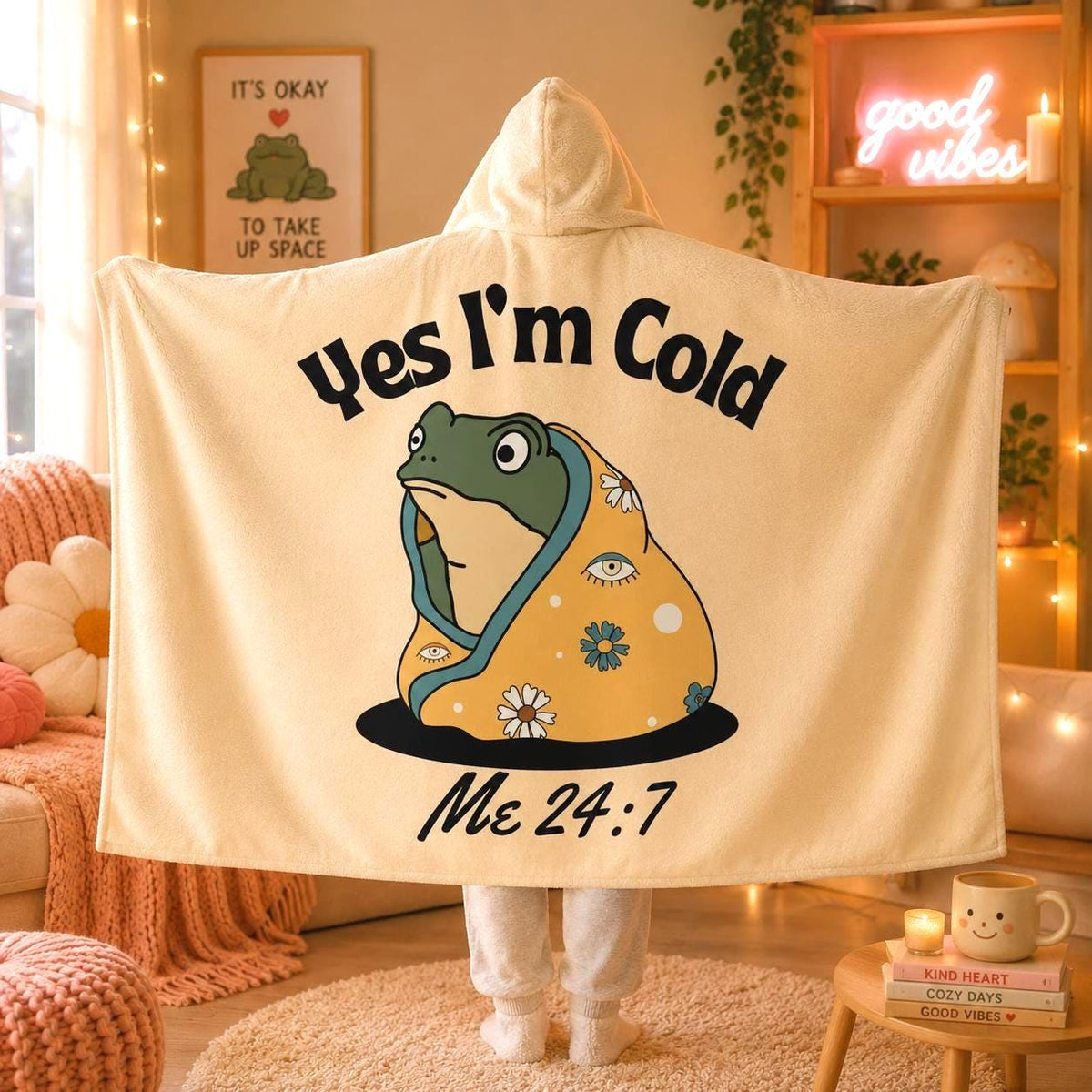 Yes I Am Cold Frog Hooded Sherpa Blanket Etsy photo 1
