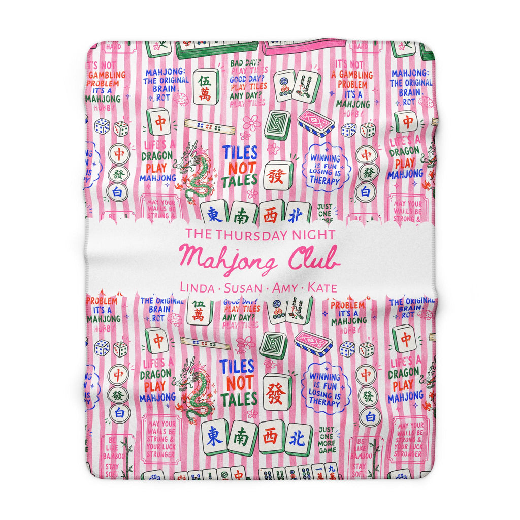 Personalized Mahjong Sherpa Blanket Etsy photo 4