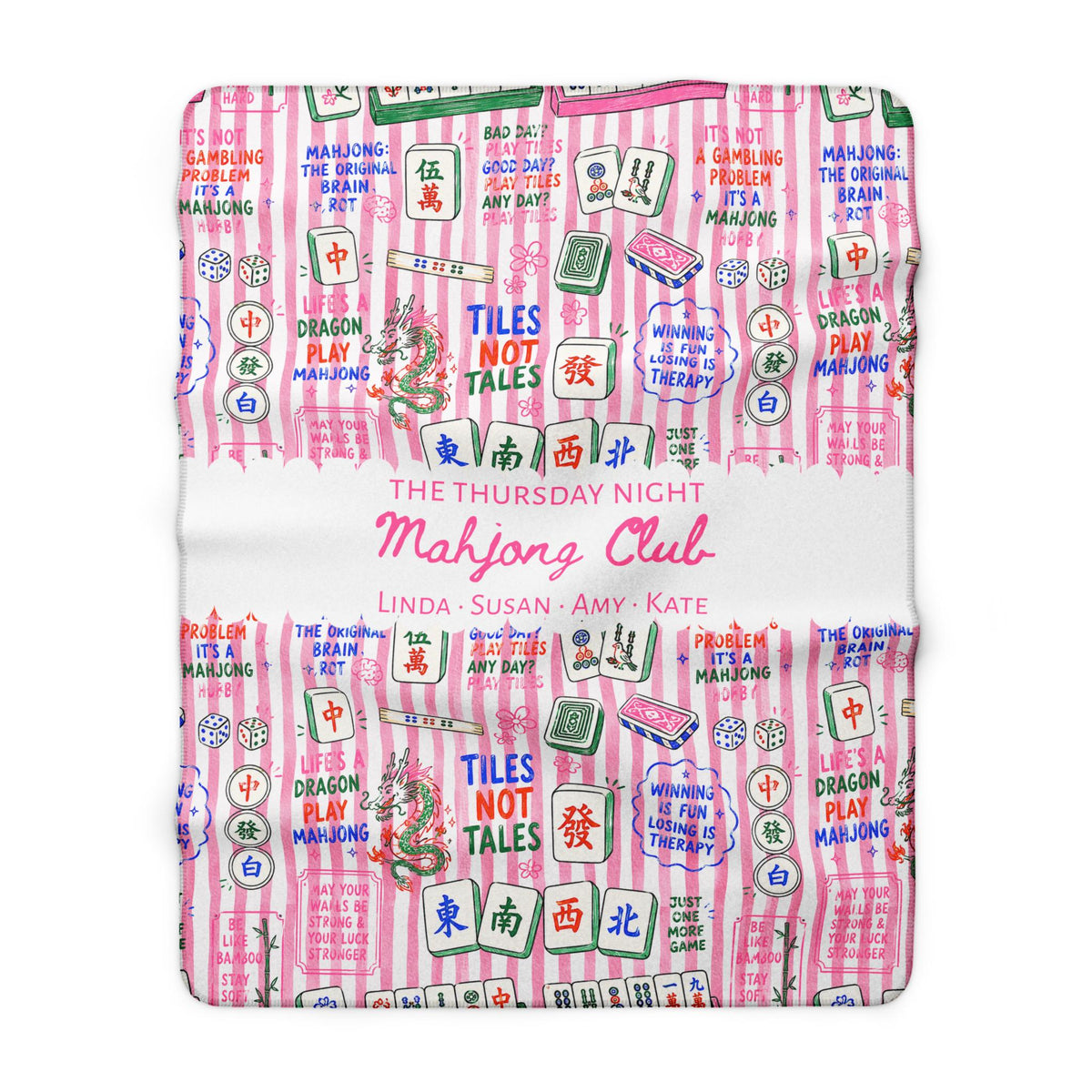 Personalized Mahjong Sherpa Blanket Etsy photo 4
