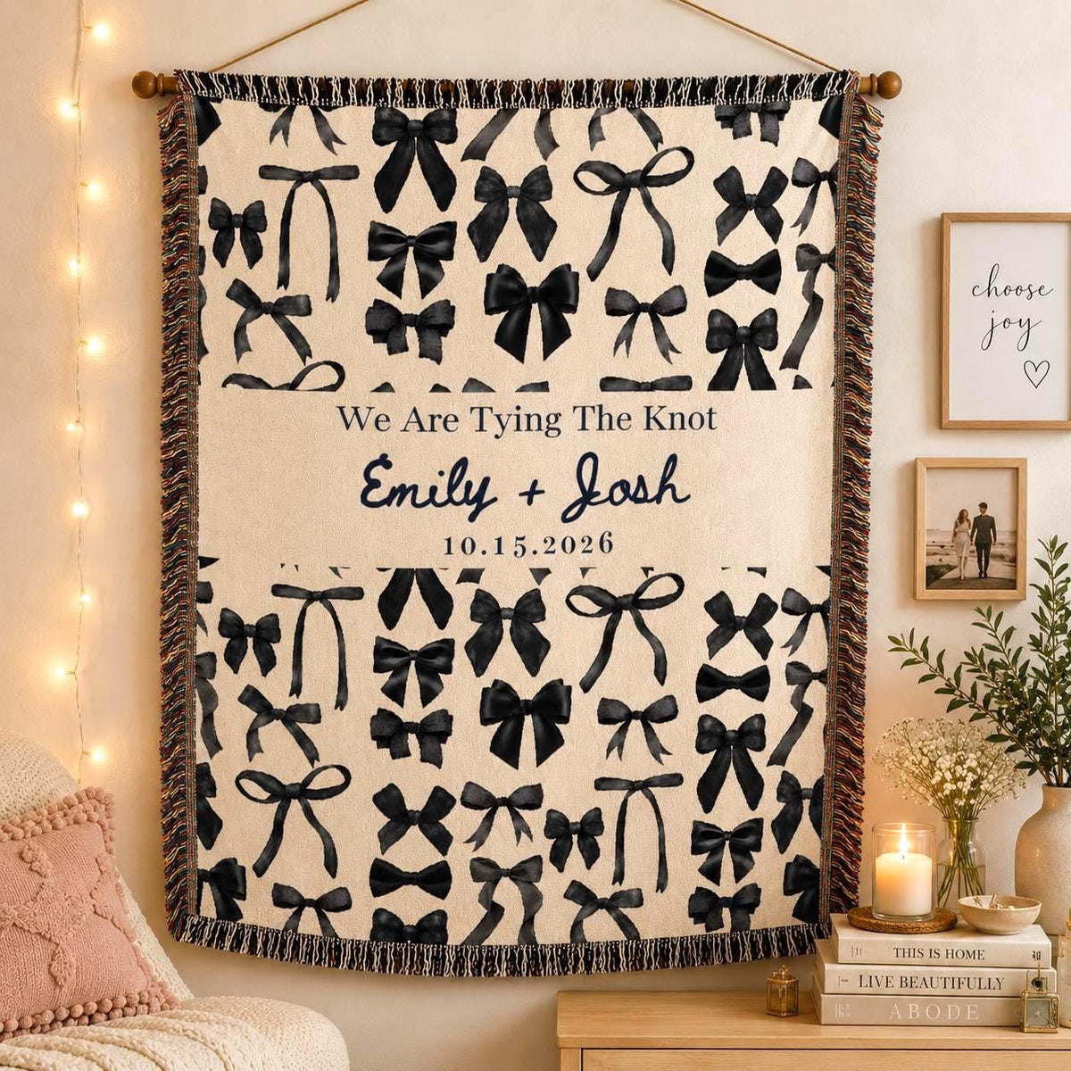 Personalized Tying the Knot Woven Blanket Etsy photo 1