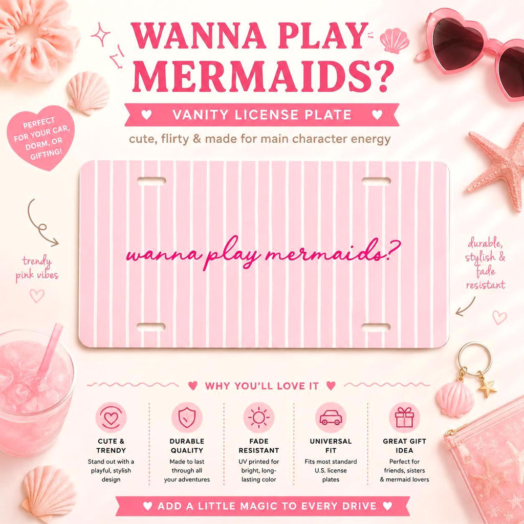 Personalized Pink Stripe Vanity Plate Etsy photo 2