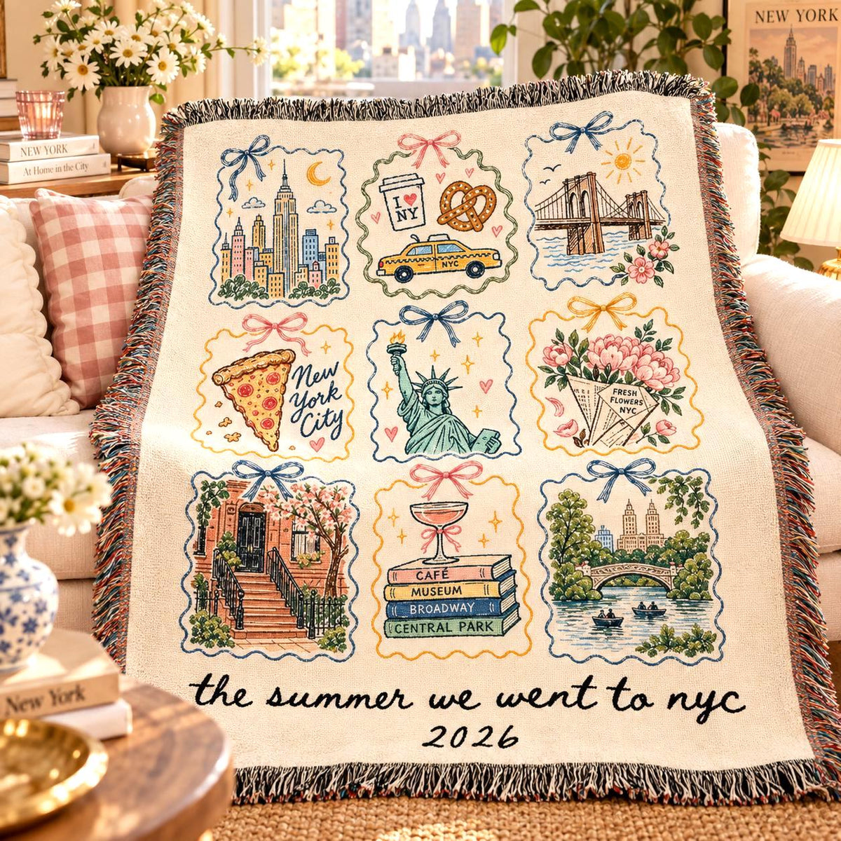 Personalized NYC woven blanket Etsy photo 1