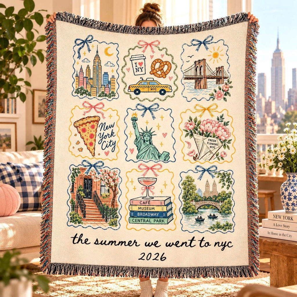 Personalized NYC woven blanket Etsy photo 2