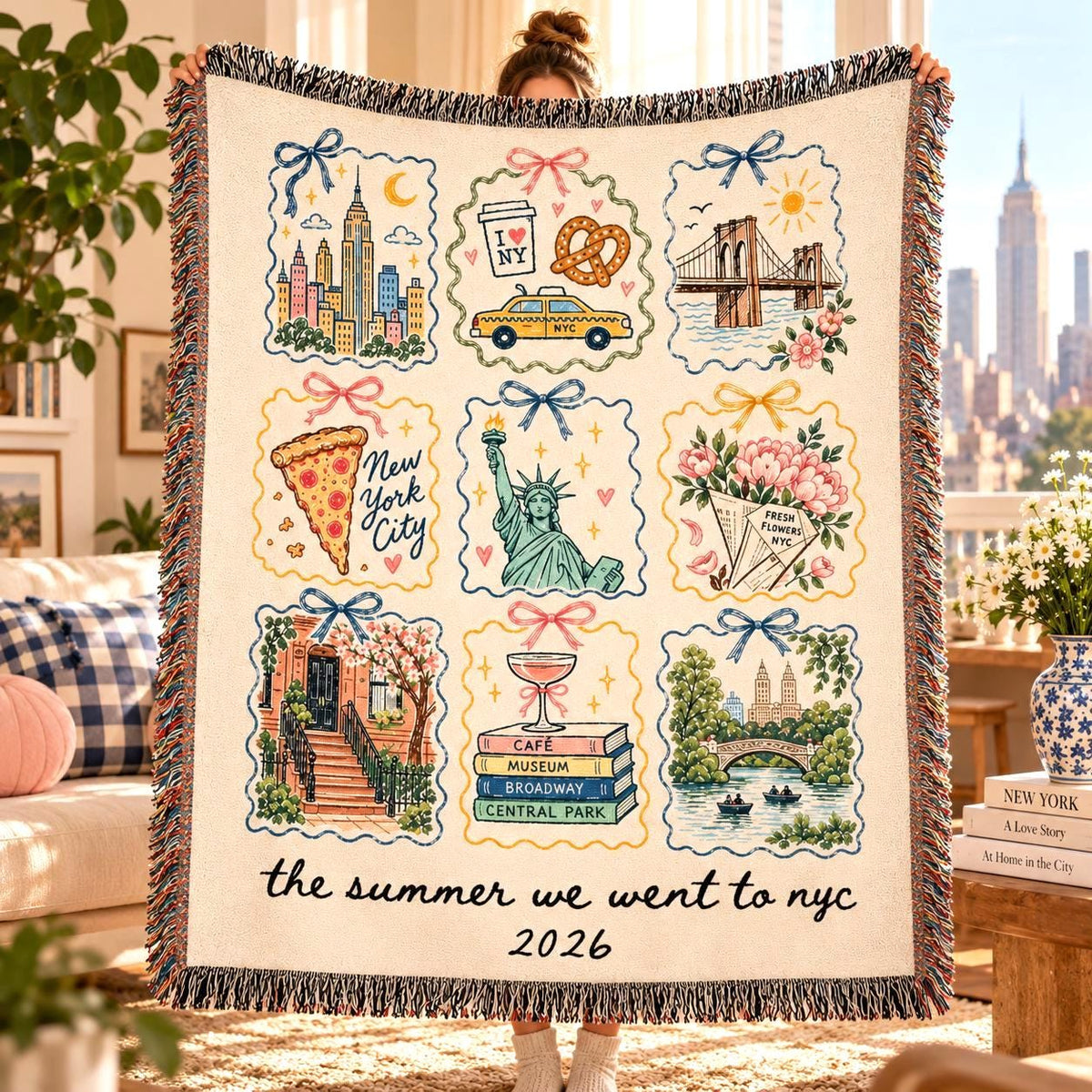 Personalized NYC woven blanket Etsy photo 2