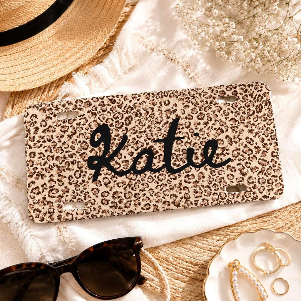 Personalized Leopard Print Vanity Plate Etsy photo 1