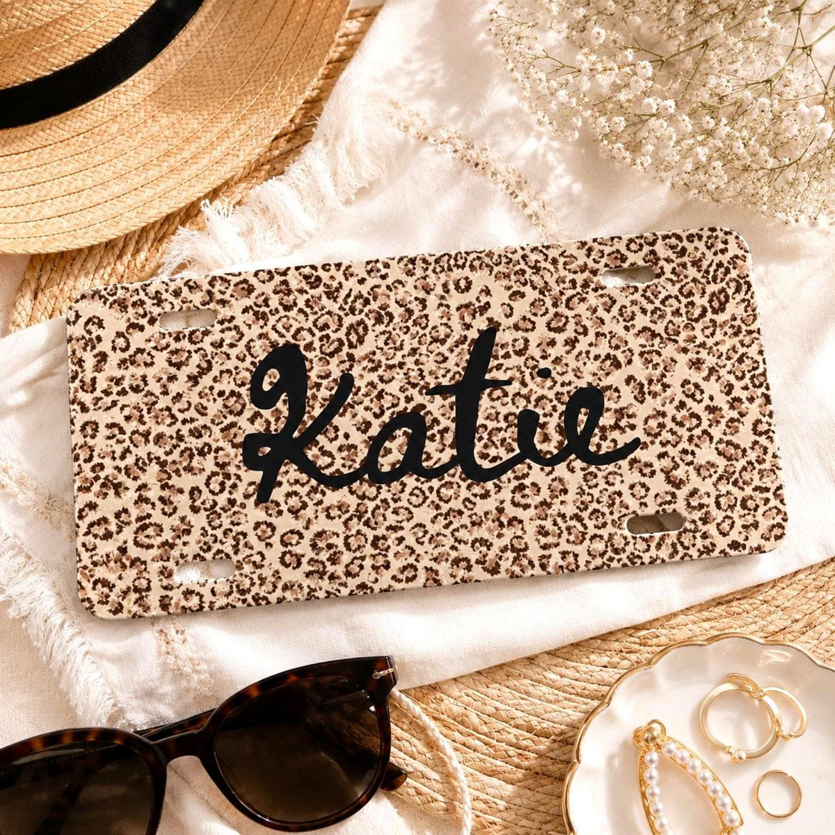 Personalized Leopard Print Vanity Plate Etsy photo 1