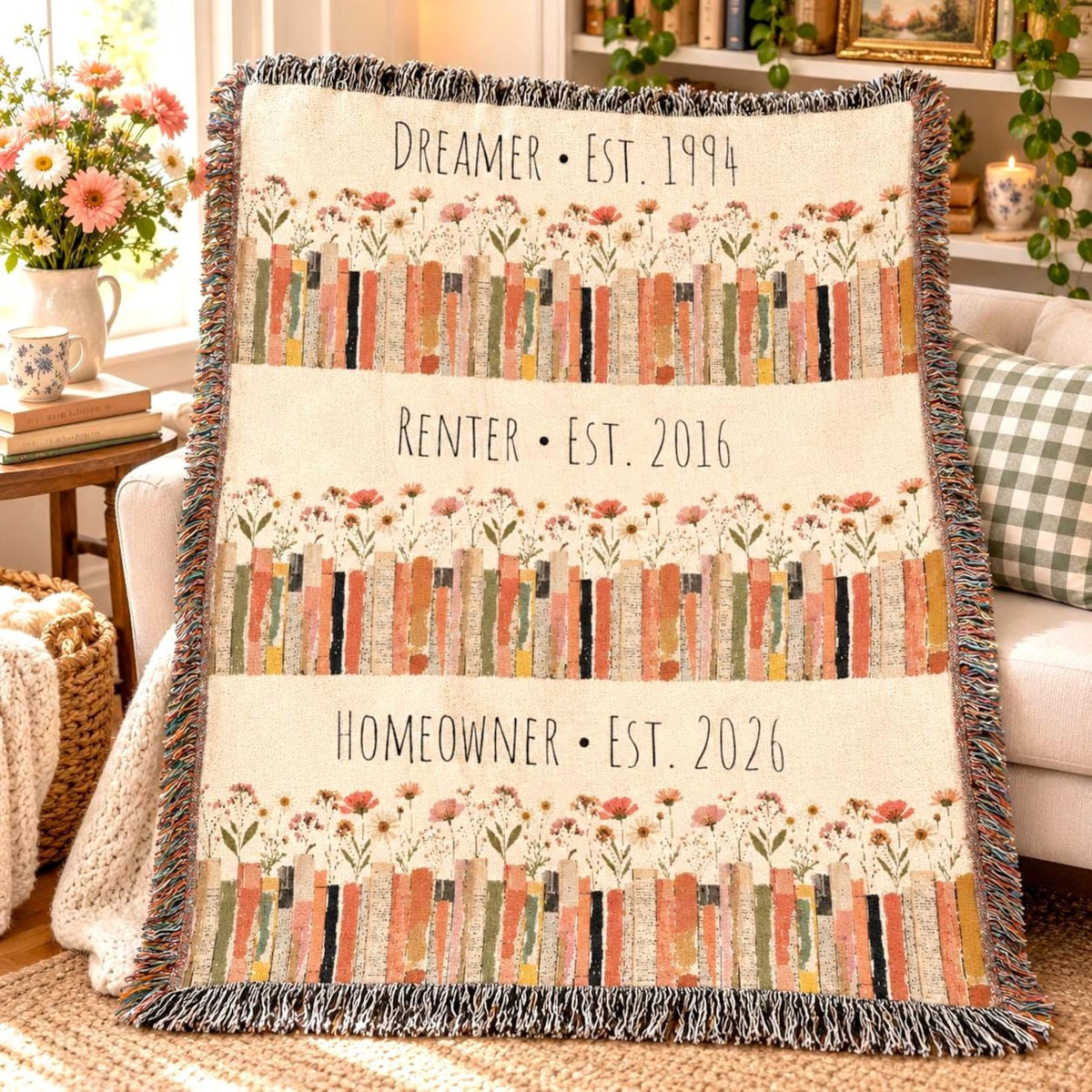 Personalized Life Chapter Woven Blanket Etsy photo 2