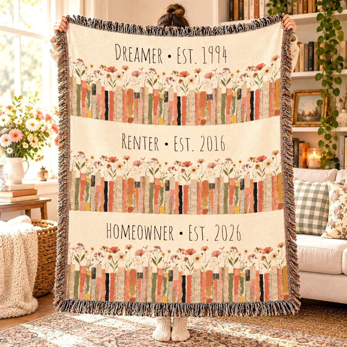 Personalized Life Chapter Woven Blanket Etsy photo 3