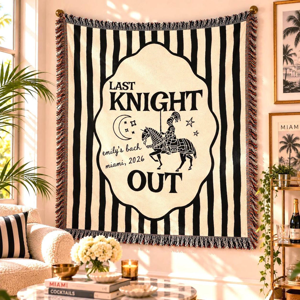 Personalized Last Knight Out Woven Blanket Etsy photo 1