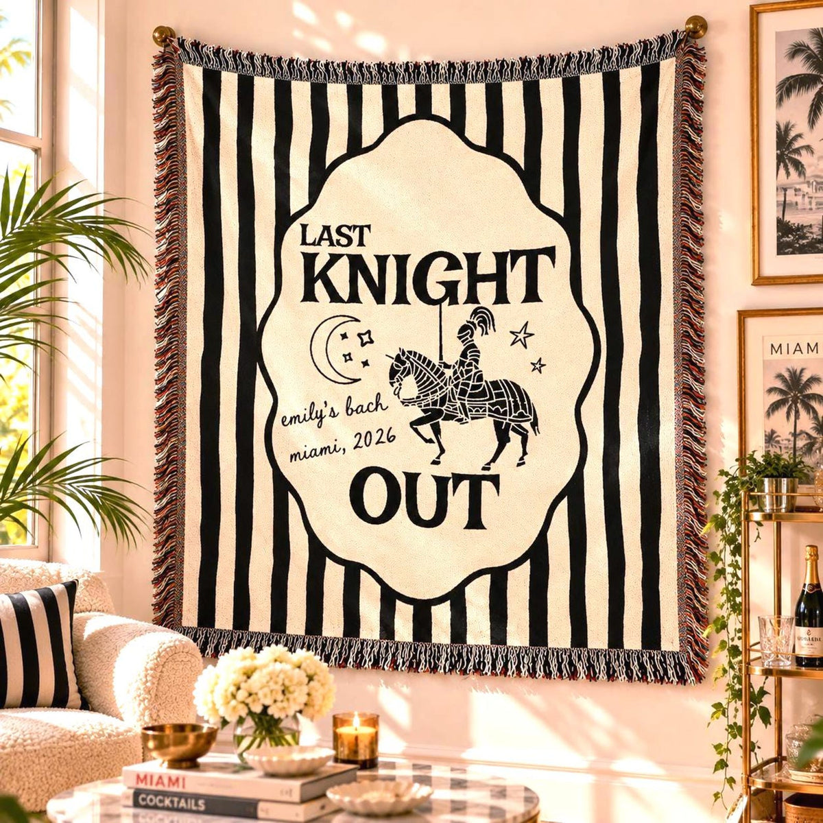 Personalized Last Knight Out Woven Blanket Etsy photo 1