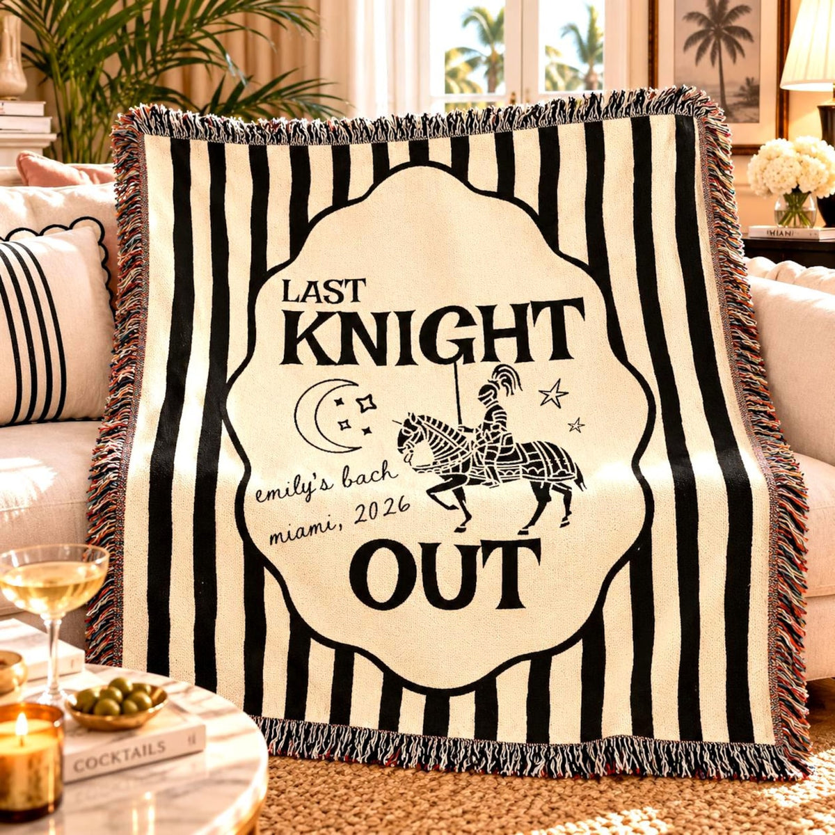 Personalized Last Knight Out Woven Blanket Etsy photo 2