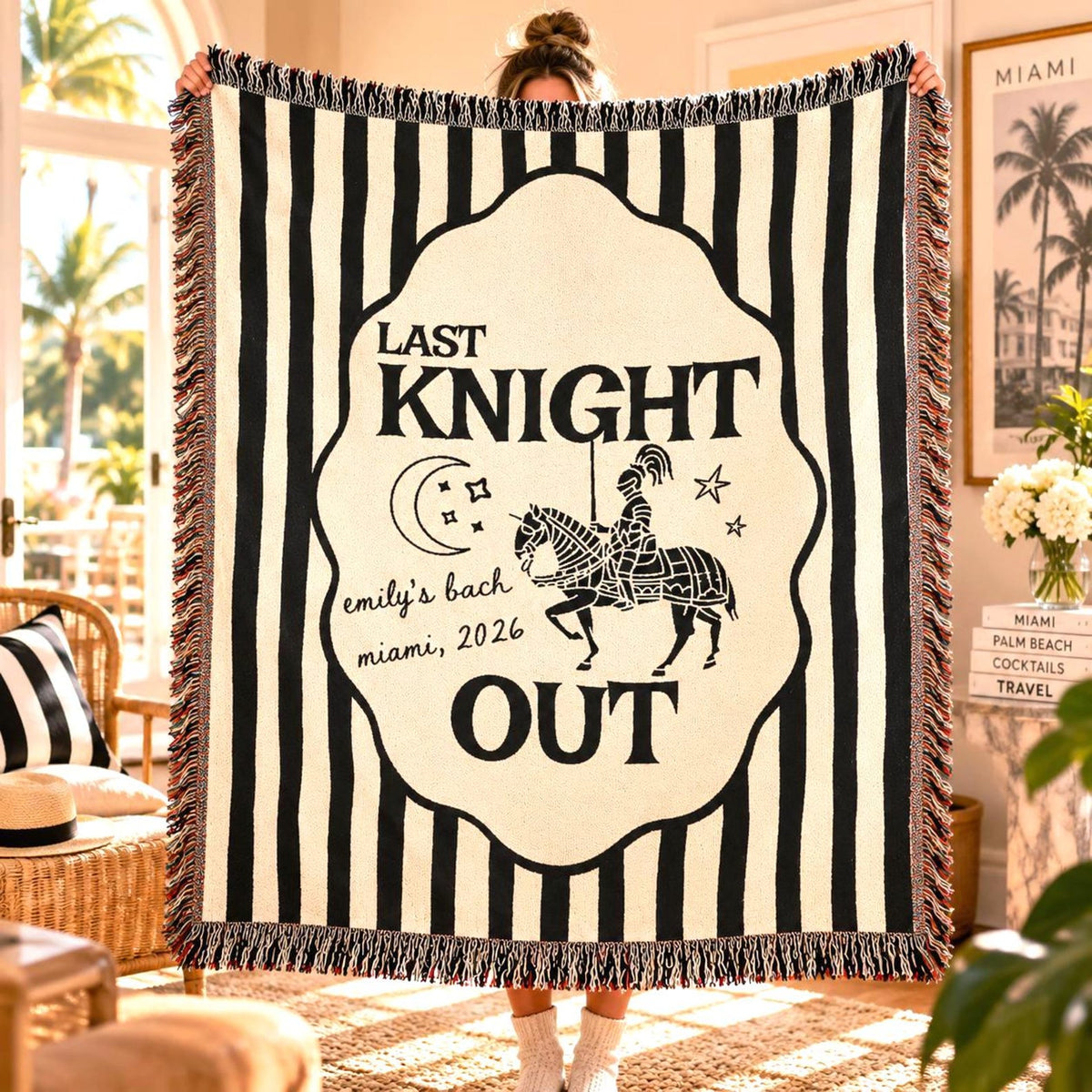 Personalized Last Knight Out Woven Blanket Etsy photo 3